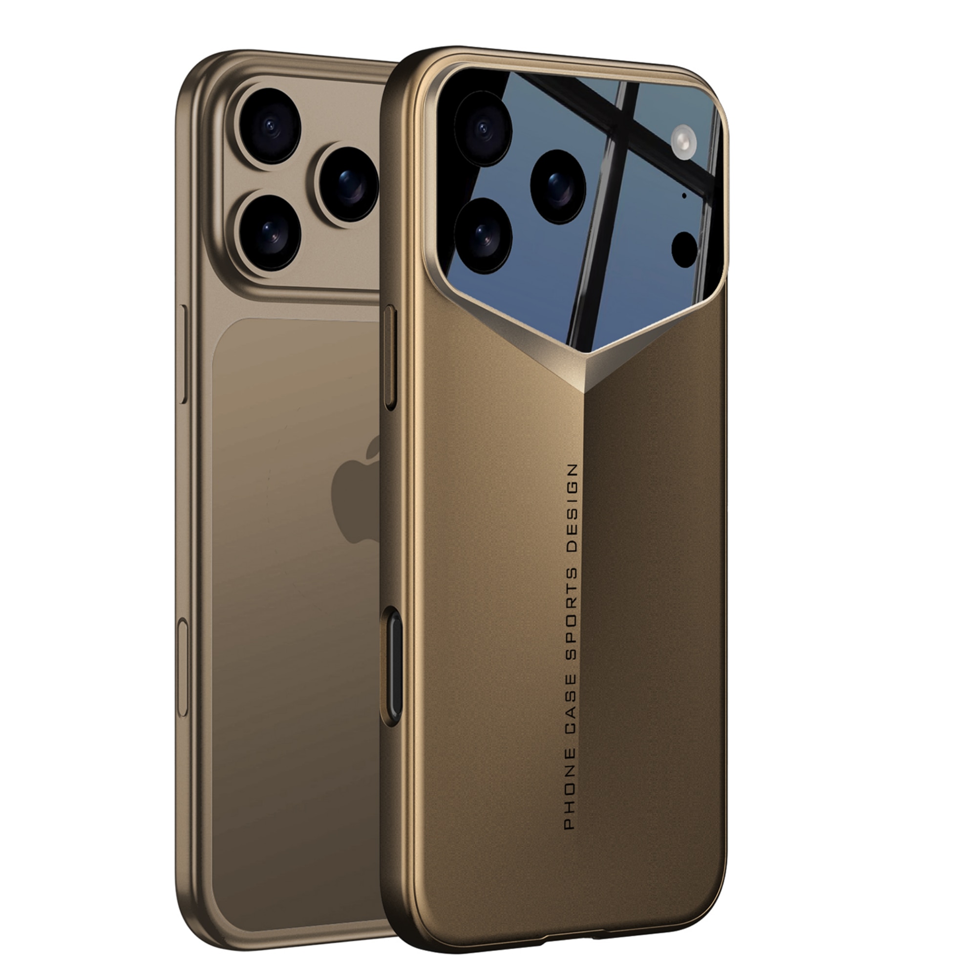 Husa Premium pentru iPhone 17 Pro, Policarbonat Dur, Anti-soc, Mata, Ultra Slim, Protectie Spate, Auriu Desert (Desert Gold)