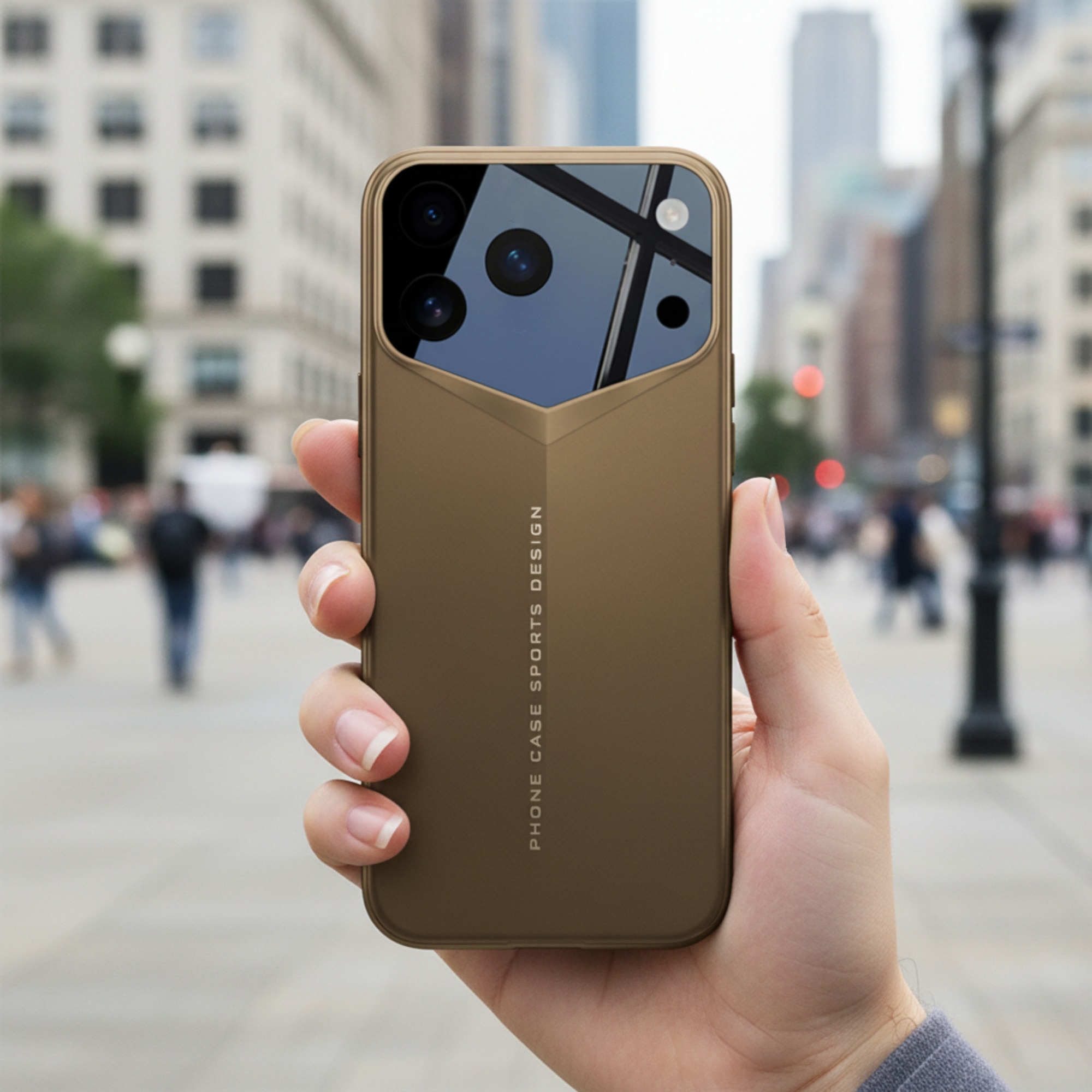 Husa Premium pentru iPhone 17 Pro, Policarbonat Dur, Anti-soc, Mata, Ultra Slim, Protectie Spate, Auriu Desert (Desert Gold)