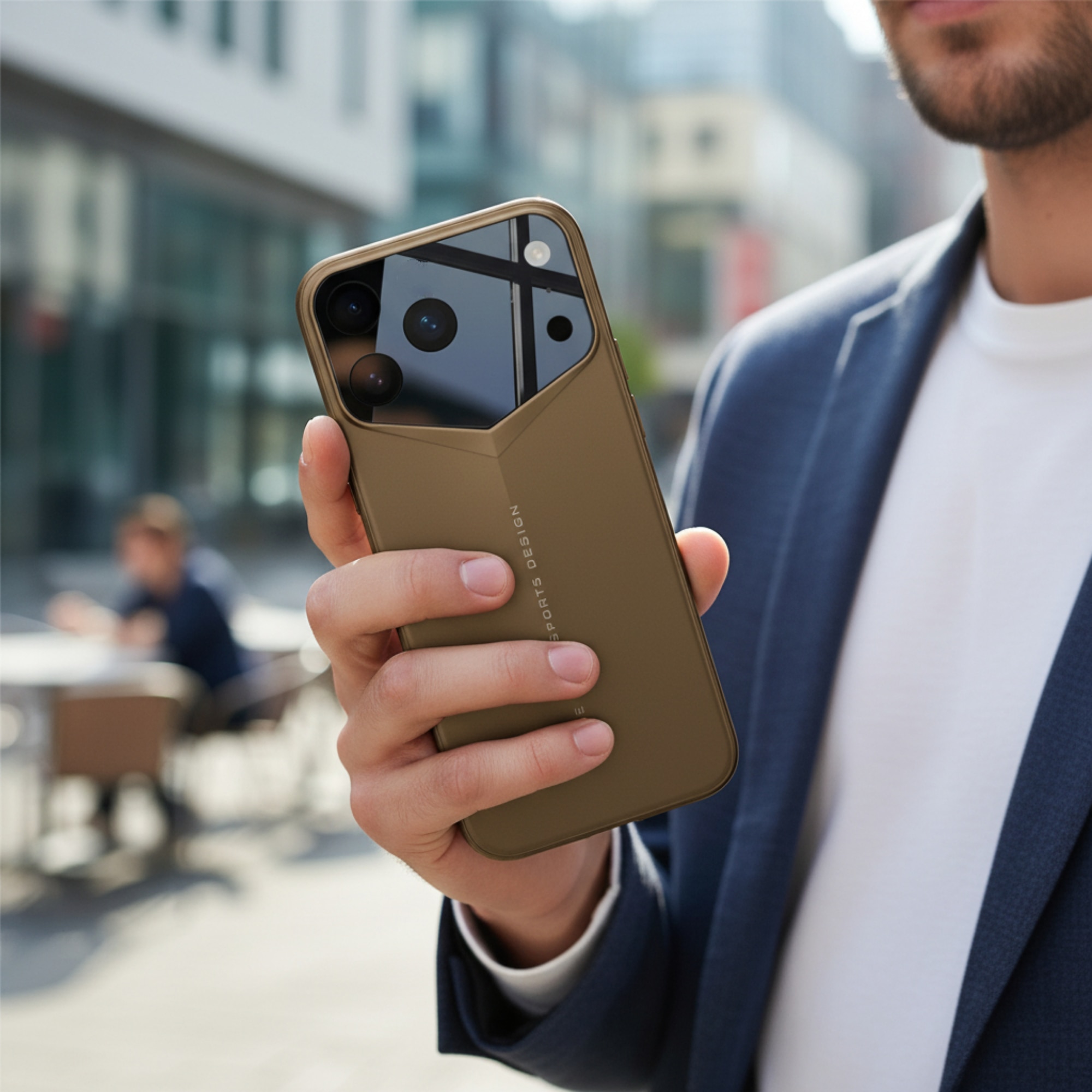 Husa Premium pentru iPhone 17 Pro, Policarbonat Dur, Anti-soc, Mata, Ultra Slim, Protectie Spate, Auriu Desert (Desert Gold)