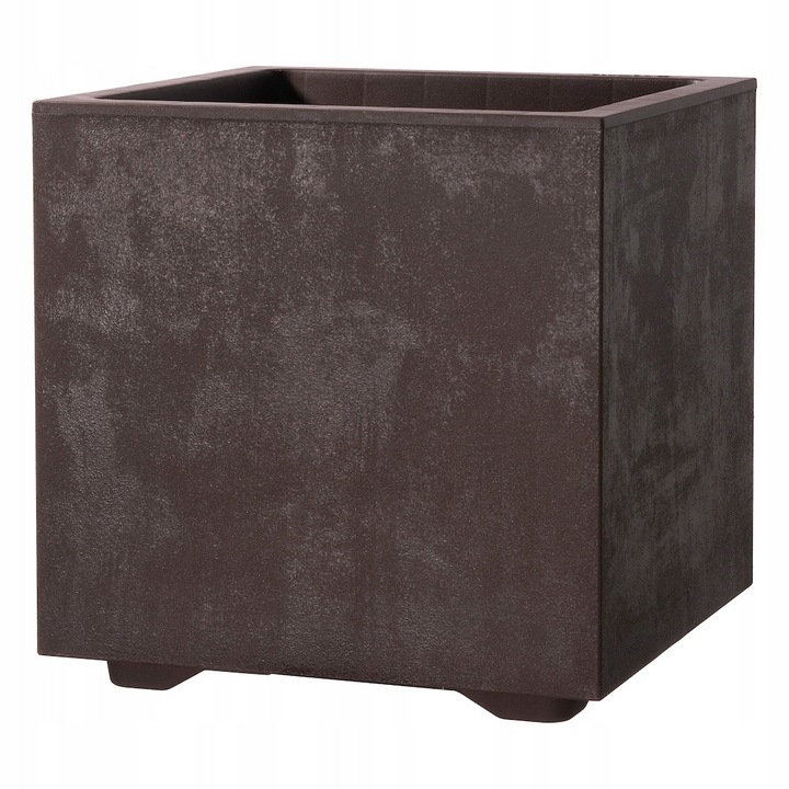 Ghiveci standard Deroma Cubo Millennium 39cm, Maro, imita piatra, rezistent la inghet si UV, 40.4 litri