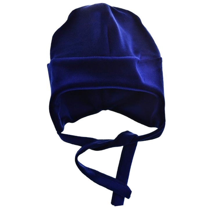 Caciula din bumbac si catifea, pentru copii, Mic Pitic C1711B2, Bleumarin 125292