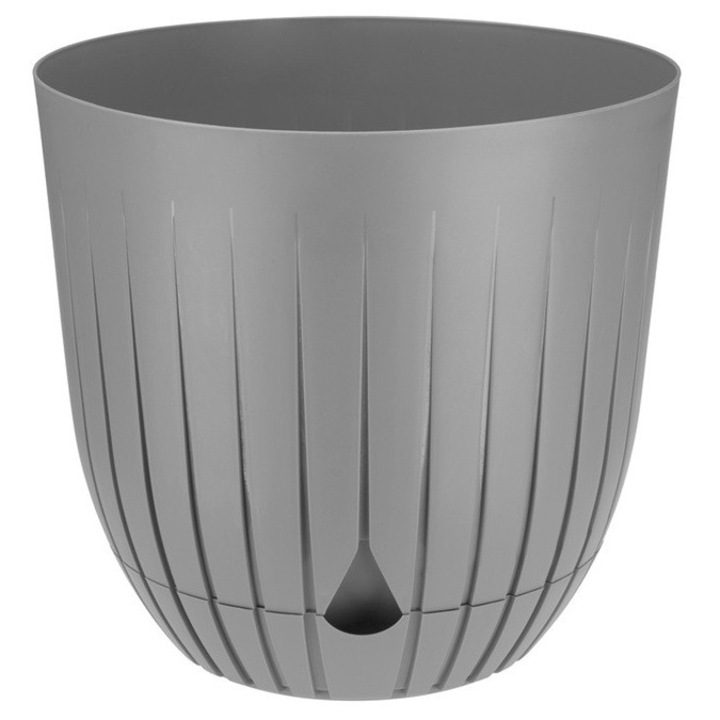 Ghiveci standard Galicja Verdenia, gri mat, 26cm diametru, cu suport antialunecare