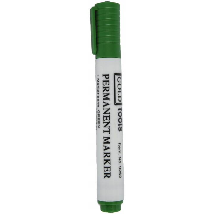 Marker permanent D.Rect verde, varf rotund, rezistent la apa, 9262