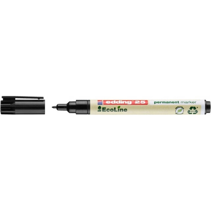 Marker permanent EDDING E-25 Ecoline, 1mm, negru, set 10 bucati