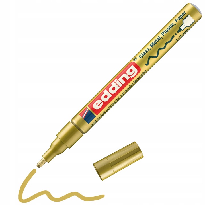 Marker Edding 751, Auriu, 1-2 mm, 1 Bucata