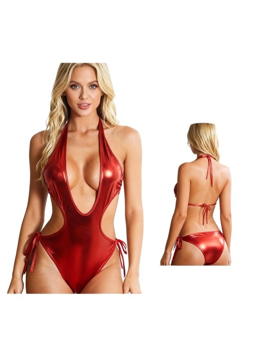 Szexi HAIYA kezeslábas, piros, L méret, poliészter anyagból