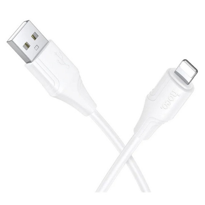 Hoco x124 adatkábel, usb - lightning, 2.4a, gyorstöltő, 100cm, fehér, kompatibilis: Apple IPAD / iPhone 6 Plus 5.5 / IPAD mini 3