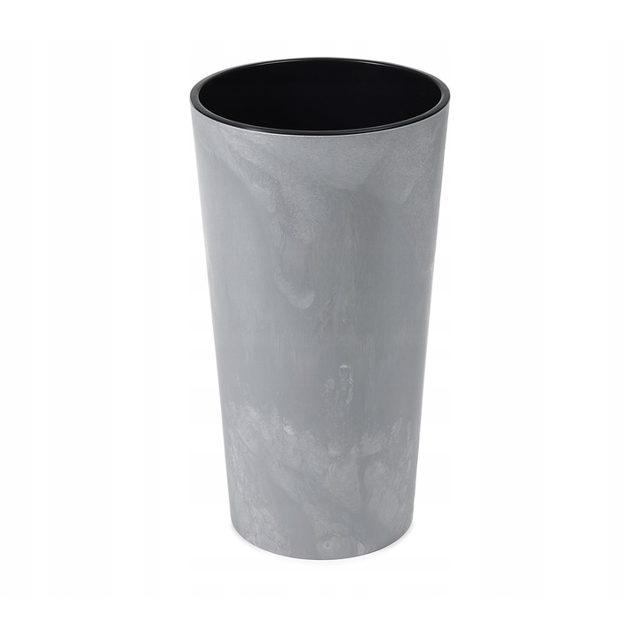 Ghiveci standard Lamela LILIA, beton gri, 29.5x57cm, design modern, material reciclat