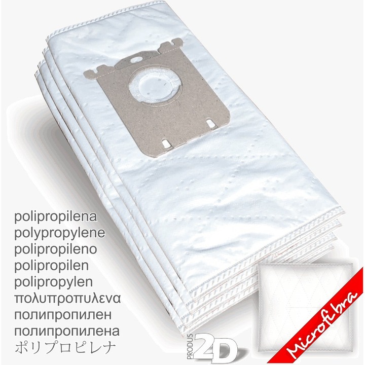 Set 4 Saci aspirator 158B microfibra compatibili modele AEG / Electrolux / Hanseatic / MioStar / Philips / Privileg / Progress / Qilive / Satrap / Tornado / Volta / Xavax / Zanussi