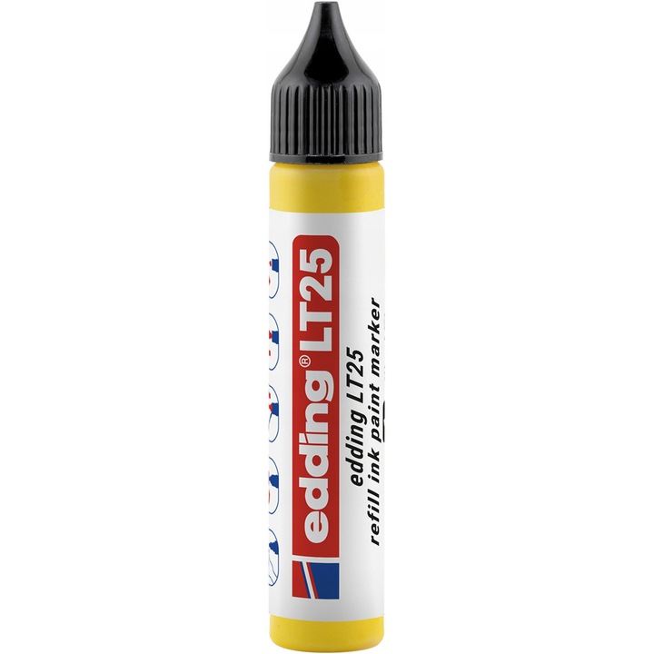 Tus Reincarcabil EDDING EcoLine 25ml, galben, pentru markere oleioase