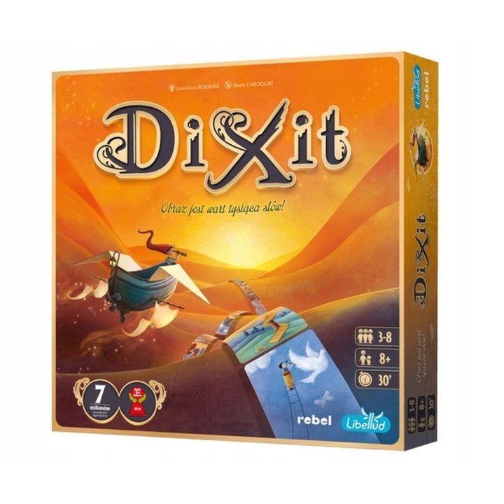 Társasjáték, AjieQaQ, Dixit, 3-8 játékos, művészi illusztrációk, többszínű