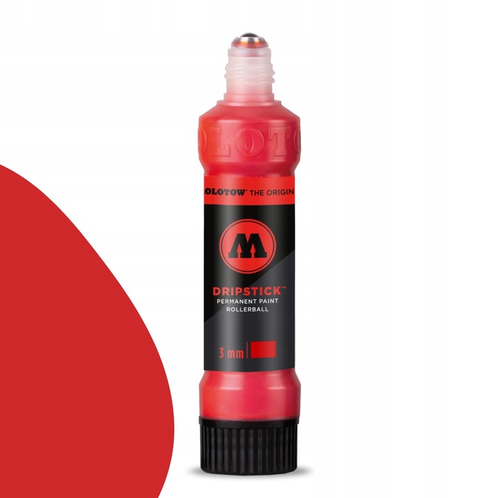 Маркер перманентен Molotow, Dripstick, червен, вместимост 30мл, ролков накрайник