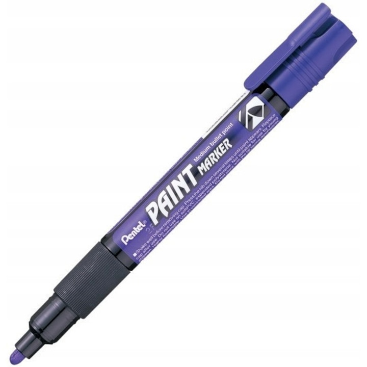 Постоянен маркер Pentel MMP20-VO, 2.5 мм, виолетов, употреба върху метал/стъкло/пластмаса
