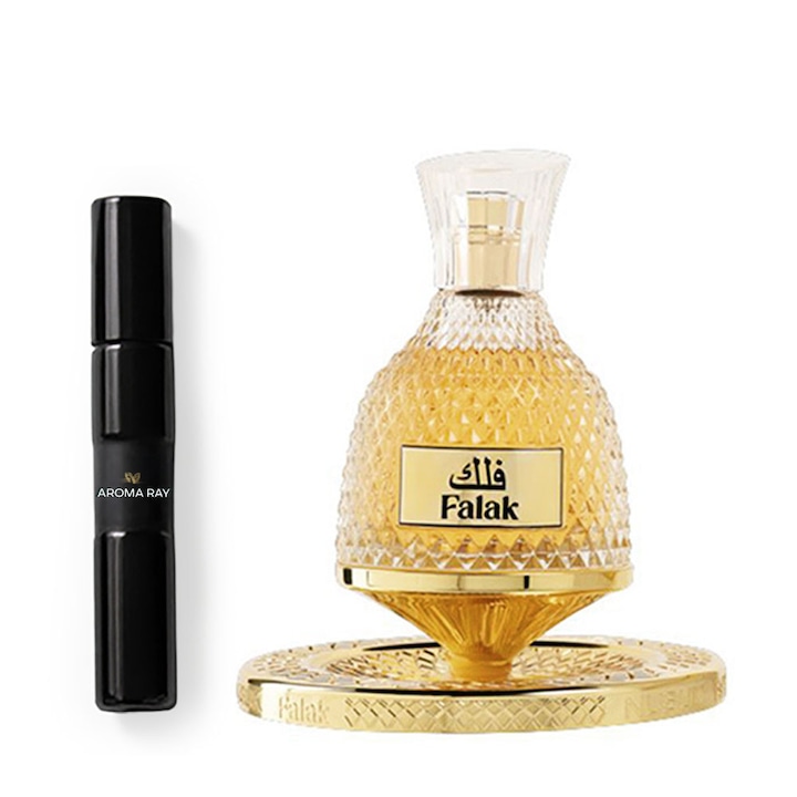 Apă de parfum Nusuk Falak, unisex, 100 ml, aromă de caramel și vanilie, set cu parfum Ray 15 ml