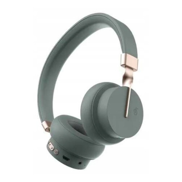 Vezeték nélküli Bluetooth 5.3 fejhallgató, zöld, AUX kábellel