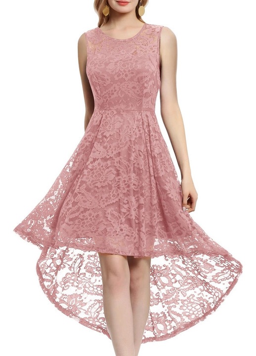 Rochie eleganta lunga pana la genunchi, fara maneci, Roz L