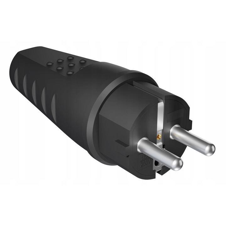 Комплект от 5 черни щепсела Blow WT-54, 16A 250V, водоустойчиви, гумени, за монтаж на кабел