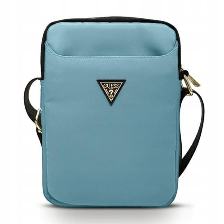 Дамска чанта Guess Nylon Triangle Logo, 10", 26x20x5см, светлосиня, 2 отделения
