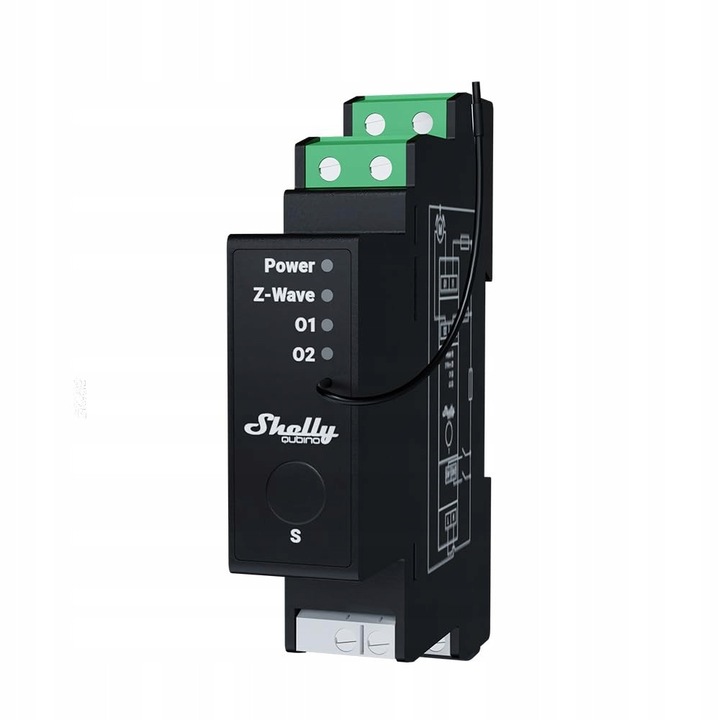 Shelly Qubino Wave Pro Shutter, releu 2 canale cu masurare a energiei ...