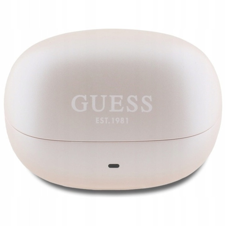 Casti Wireless Guess Capsule Printed Logo, Bluetooth 5.3, IPX6, rozpink, set cu etui de incarcare
