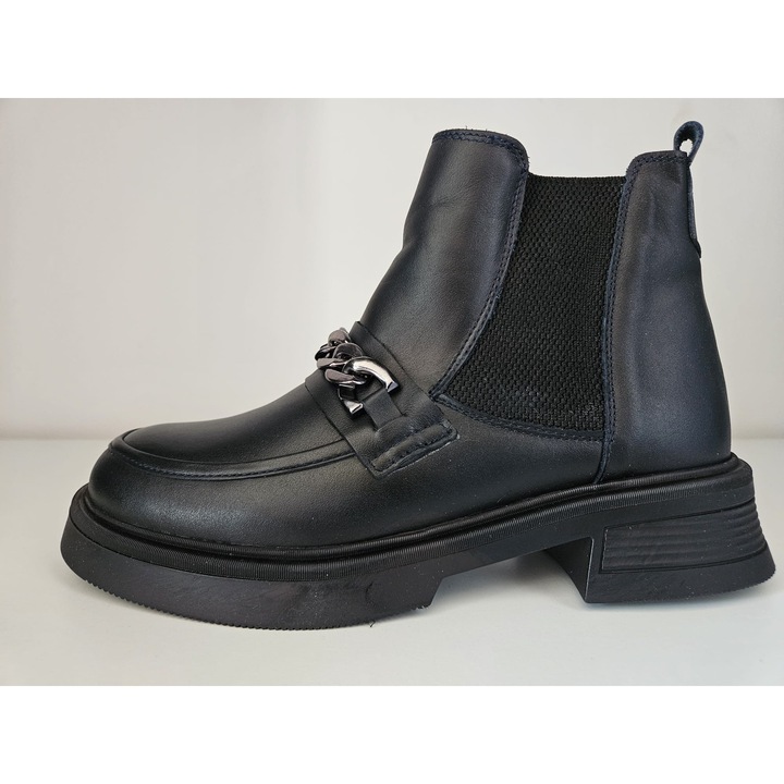 Ghete dama piele naturala albastra confortabila cu design, Albastru