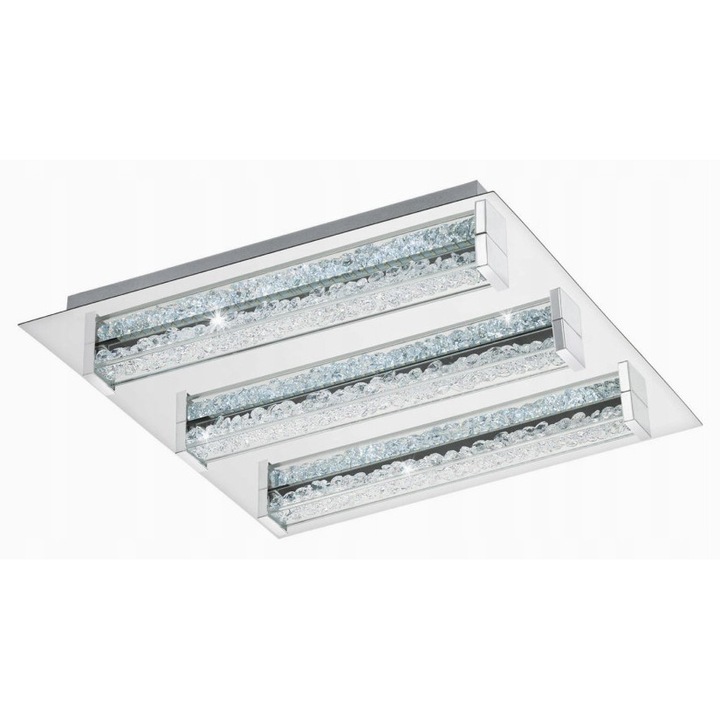 Spot patrat Eglo CARDITO, 3 lumini LED, argintiu, 470x470mm