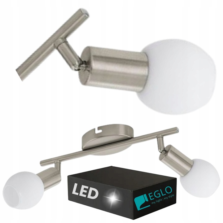 Spot LED Dublu EGLO, 7.5W, Nichel Mat, 285x65mm, 3000K