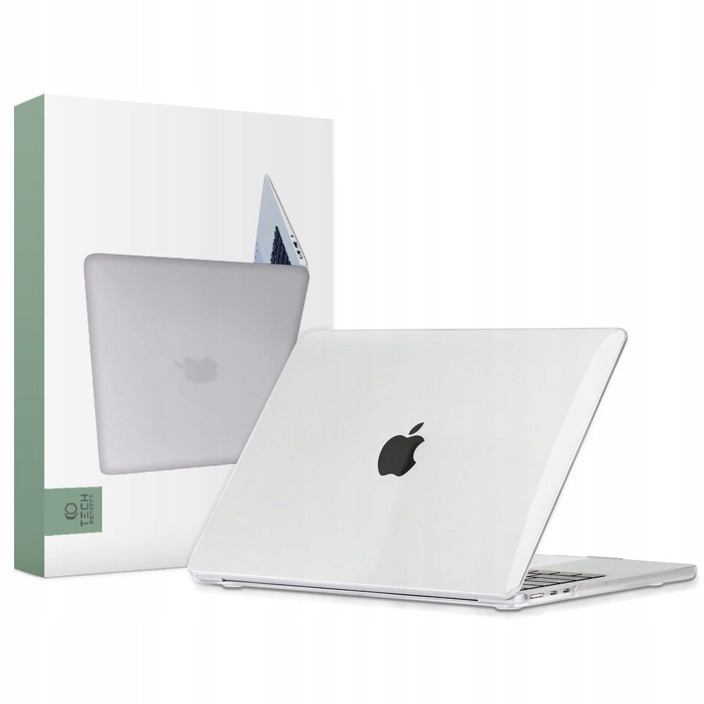 Etui Tech-Protect Smartshell pentru MacBook Air 13, Crystal Clear, 2022, set 1x etui