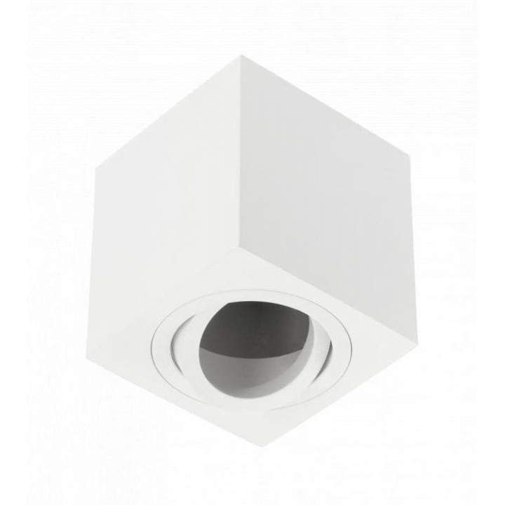 Spot plafoniera GTV AVEIRO BIS, aluminiu alb, 20W, 80x80x90mm, IP20