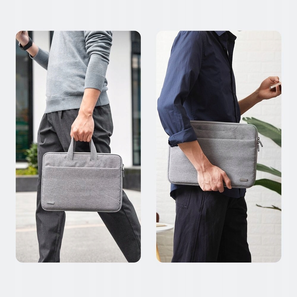 Ugreen, Geanta pentru laptop din poliester Oxford 900D, cu protectie 3-strat si spuma PE anti-soc, LP437, Gri, pana la 13,9''