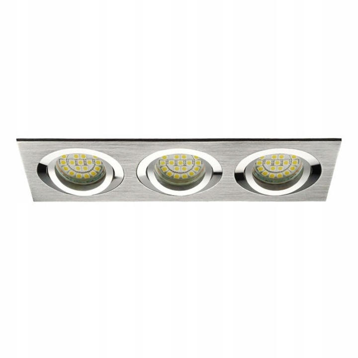 Spot LED incastrat KANLUX SEIDY CT-DTL350-AL, aluminiu periat, 3x50W, dimensiuni 250x90x39mm