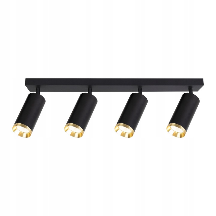 Spot Mica, MILAGRO, negru-auriu, 4xGU10, 19.5x6x6cm