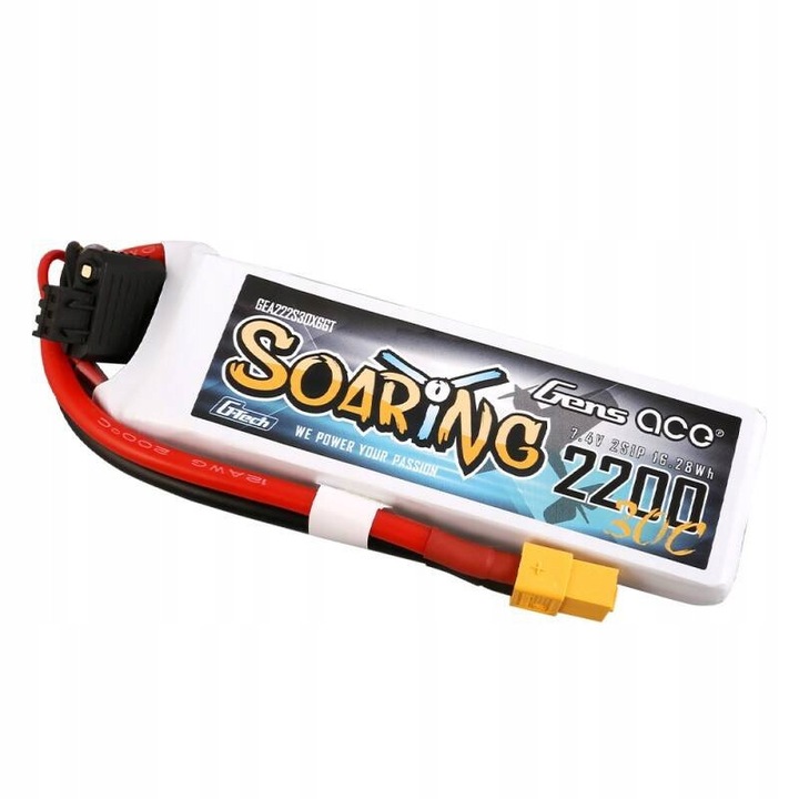 Липо батерия Gens ace G-Tech Soaring 2200mAh 11.1V 30C XT60 JST-XHR 106x34x21mm