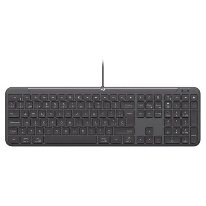 Кабелна клавиатура Logitech Signature Slim K620, USB, мултимедия, графит, за бизнес