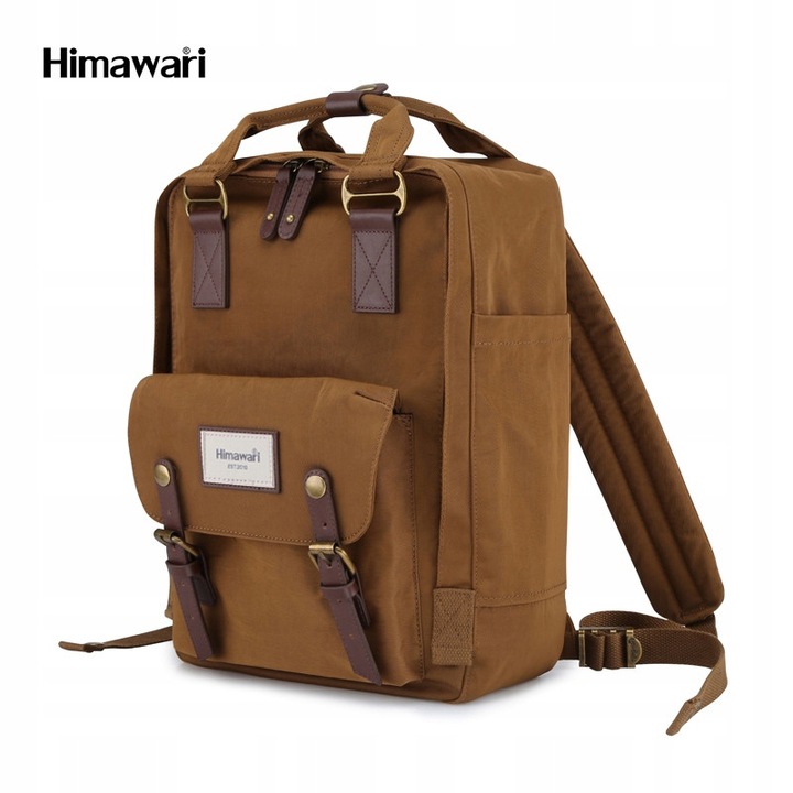 Rucsac urban Himawari, multifunctional, waterproof, 14", maro, 38x28x15cm