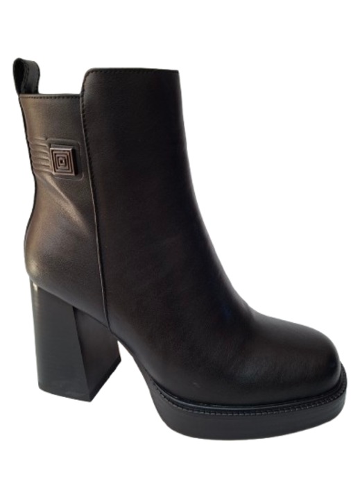 Botine dama piele naturala X, Negru