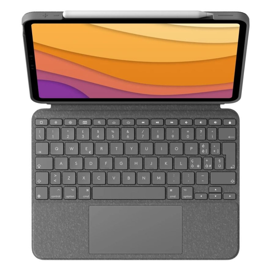 Husa tableta Logitech Combo Touch pentru iPad Air 11", gri Oxford
