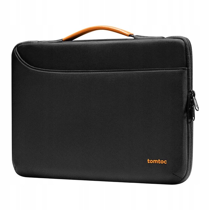 Geanta laptop Tomtoc Defender-A22, 14 inch, neagra, design minimalist, compartiment frontal, set