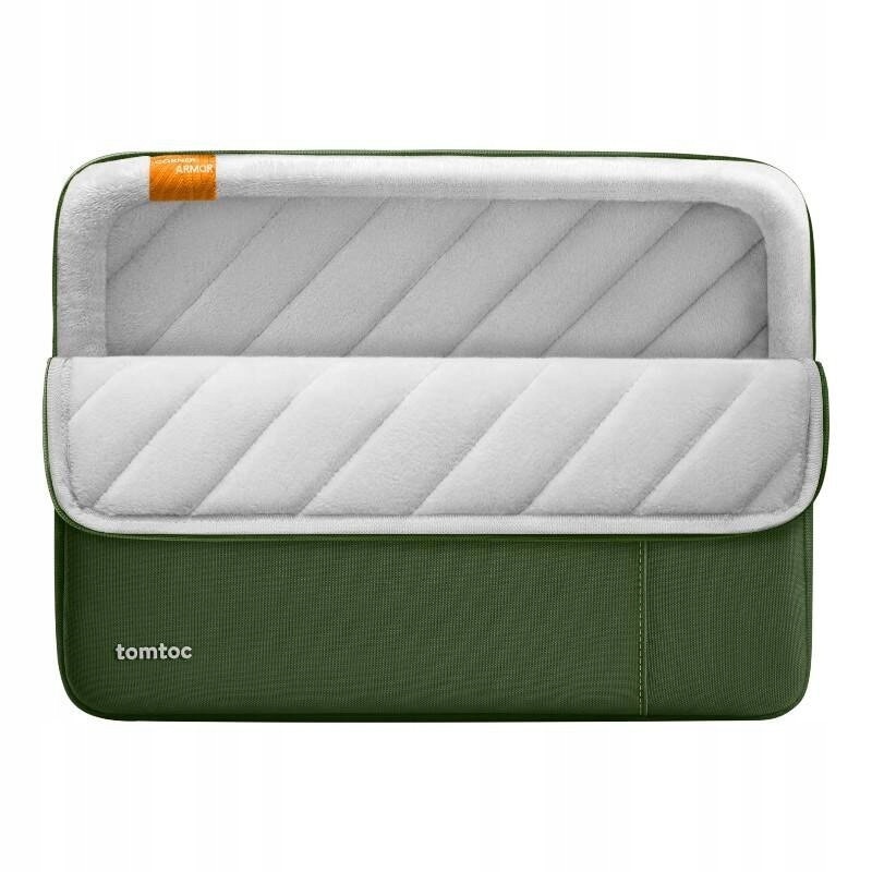 Etui laptop tomtoc 14" Defender-A13, verde, dimensiuni 31,3x22,1x1,5cm, set cu buzunar pentru accesorii