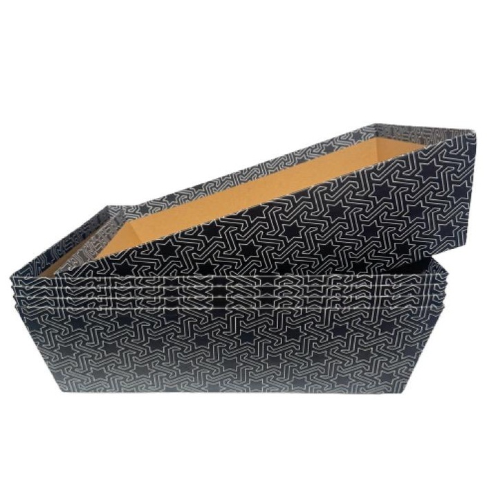 Set 5 cutii de Craciun, negru/alb, 36 x 27 x 10 cm