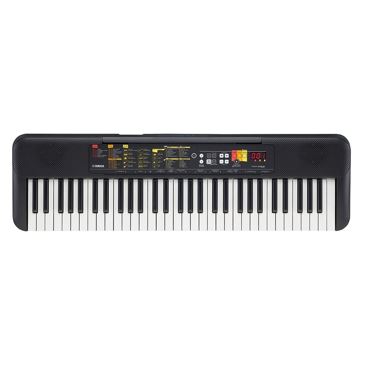 Claviatură digitală Yamaha PSR-F52, 61 de taste, 144 sunete, neagră