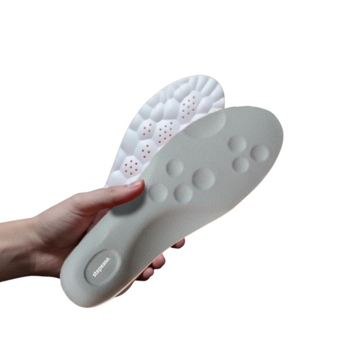 Ортопедични стелки, с масажни точки, облекчават болките в краката, подобряват стойката, повишават енергията, могат да се мият на ръка, идеални за ходене, стоене или спорт - STEPEASE сиви 43-44 Stepease®