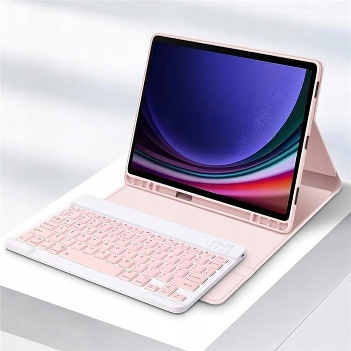 Etui cu tastatura wireless pentru Samsung Galaxy Tab S9 FE/S10 FE, pudrat, protectie 360, acces usor la porturi