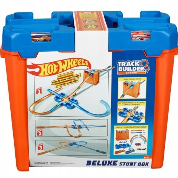 Set pista masinute Deluxe Hot Wheels Track Builder, 2 Masinute, 4.5m Pista
