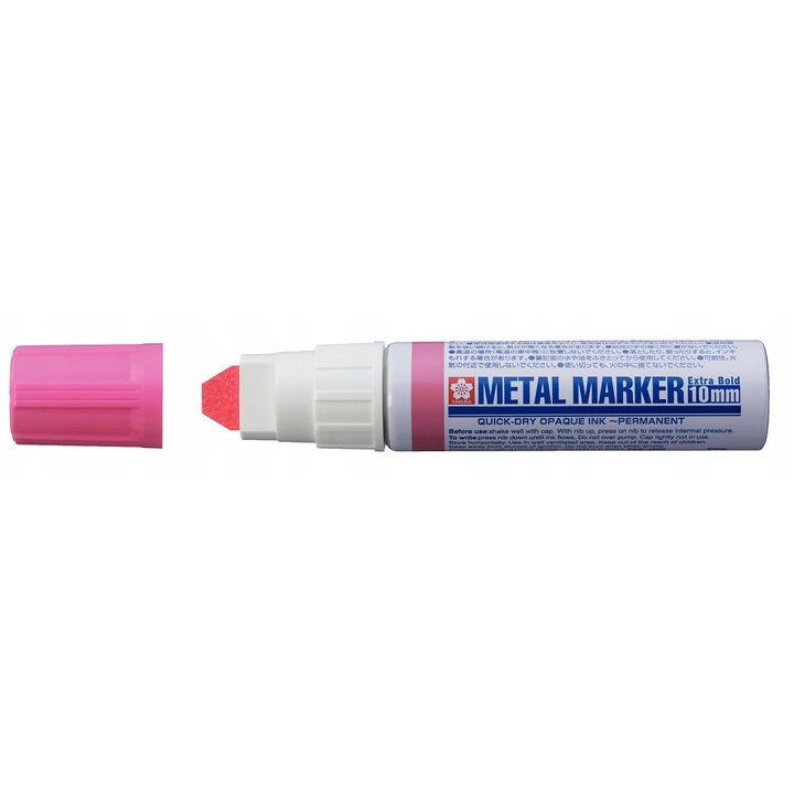 Marker metalic Sakura Extra Bold 10mm, roz, 3D, corp din aluminiu