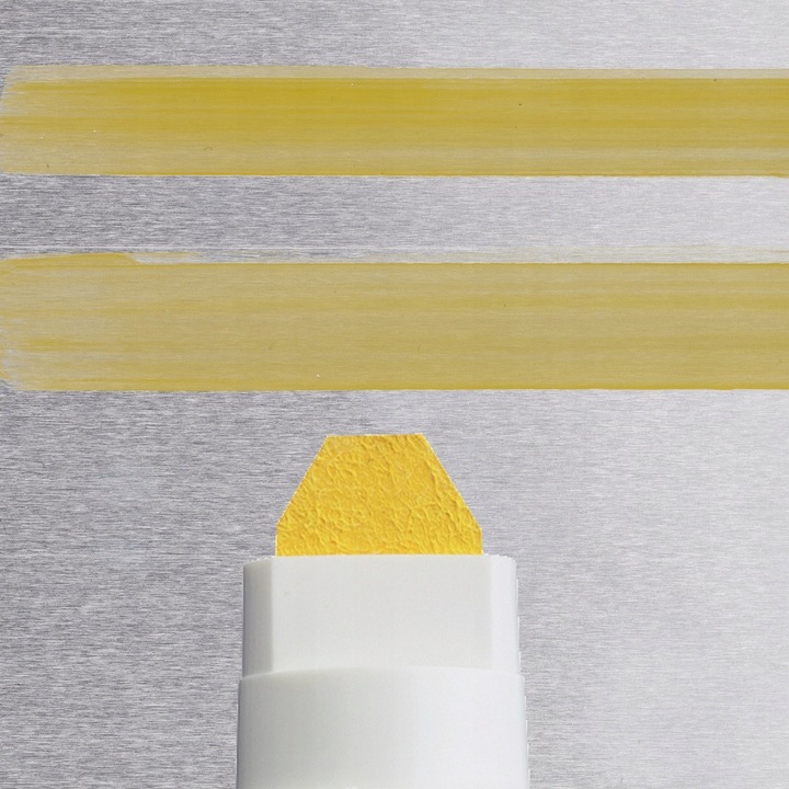 Marker metalic Sakura, grosime 10mm, galben intens, profesional, corp din aluminiu