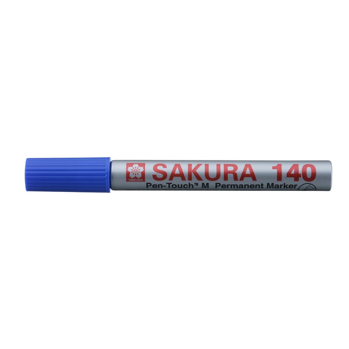 Marker permanent Sakura PEN-TOUCH 140, albastru, 4mm, corp din aluminiu
