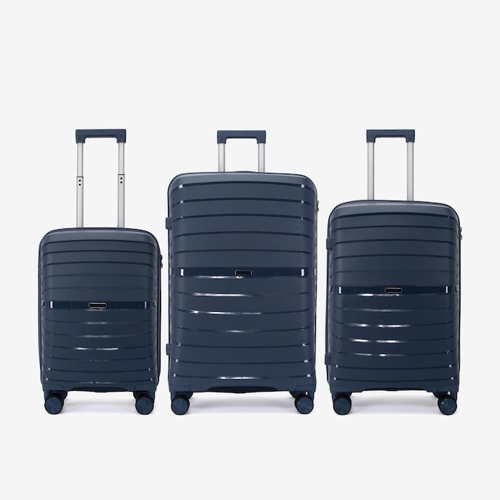 Комплект куфари KREAL Hawaii, Шифър, Полипропилен, Син, 75x47x31 см, 3 броя