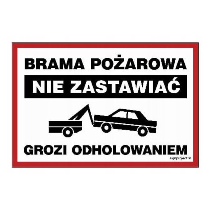 Tabla de semnalizare, ND001, interzis parcarea, 30x20cm, PN - PLYTA 1MM