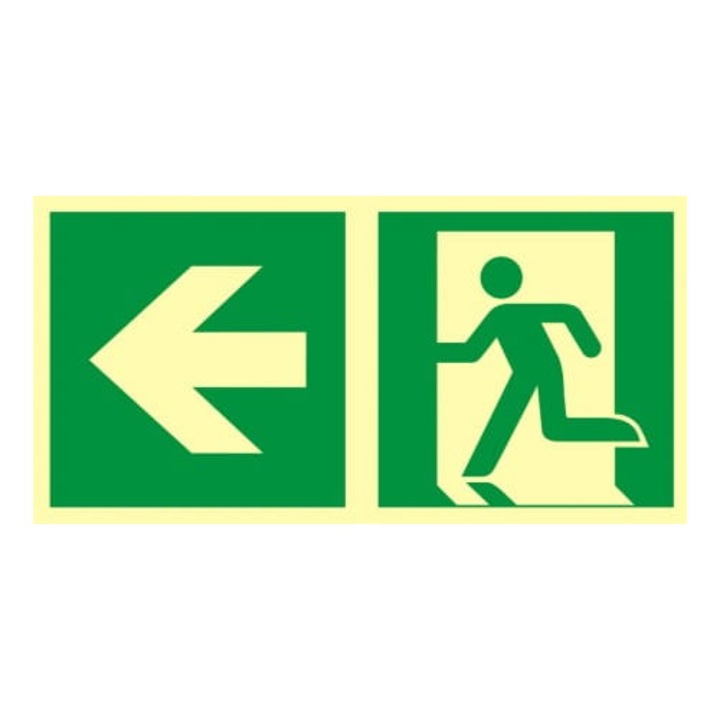 Евакуационна табела, Signproject polska Sp zoo, 30x15см, фотолуминесцентна, посока наляво